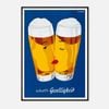 Galrie Schafft Geselligkeit Beer Poster - Classic Vintage Advertising Art Print, Black Frame, A2 42 x 60cm (16 x 24inch)