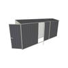 Build-a-Shed 0.8 x 4.5 x 2m Hinged Door Tunnel Shed with Single Hinged Side Door - Grey