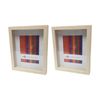 2x Unigift Shadow Box Photo and Artwork Wooden Frame 5x7"/13x18cm - Natural