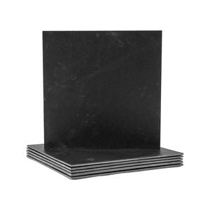 Argon Tableware Square Slate Placemats - Set Of 6 Natural Stone Smooth Edge Slate Dinner Mats Dinnerware Plate Placemats 33cm