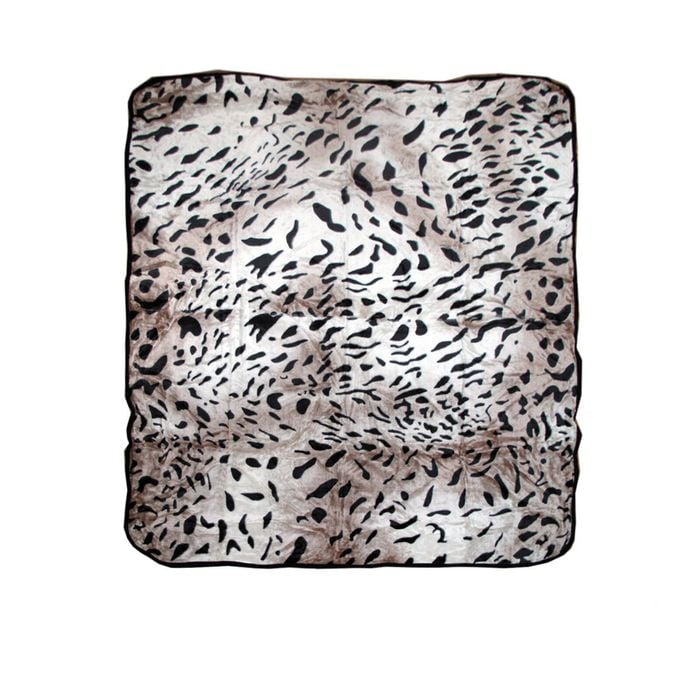 Bloomington 450gsm Soft Animal Skin Pattern Faux Mink Blanket Queen 200x240 cm Jaguar