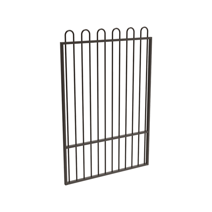 ProtectorAl 800 - 1200 x 1800mm Black Aluminium Loop Top Pool Gate With Mid Rail