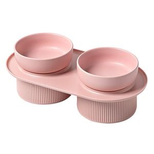 TODO Cermic Pet Food Bowl Water Feeder - Pink