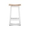 Kyoto Kitchen Bar Stool Scandinavian Style Hard Mango Wood Dining Counter Chair - White Wash