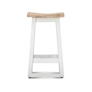 Kyoto Kitchen Bar Stool Scandinavian Style Hard Mango Wood Dining Counter Chair - White Wash