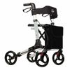 Euro Walker 4-Wheeled Rollator - Lightweight, Adjustable Aluminium Walker with Padded Seat - Grey