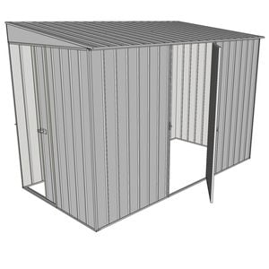 Build-a-Shed 1.5 x 3 x 2m Single Hinged Side Door Skillion Shed - Zinc