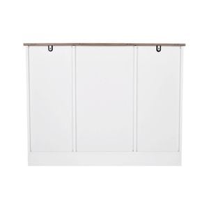 Vevor 106 X 40 X 81.5 Cm Coffee Bar Cabinet White And Brown With 3-tier Storage For Living Room