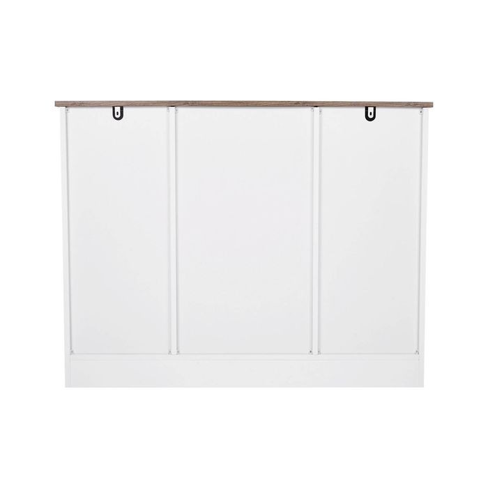 Vevor 106 X 40 X 81.5 Cm Coffee Bar Cabinet White And Brown With 3-tier Storage For Living Room