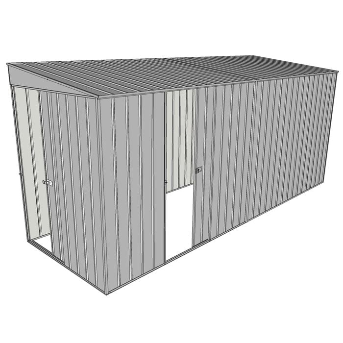 Build-a-Shed 1.5 x 4.5 x 2m Single Sliding Side Door Skillion Shed - Zinc