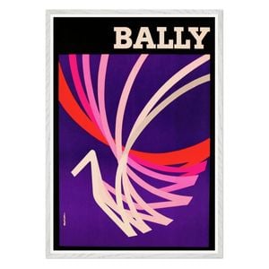 Galrie Bally Vintage Art Deco Poster Elegant Abstract Artwork for Home Decor, White Frame, A0 84 x 119cm (33 x 47inch)