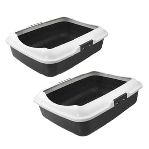 2 X New Rect Portable Cat Kitten Toilet Litter Box Tray