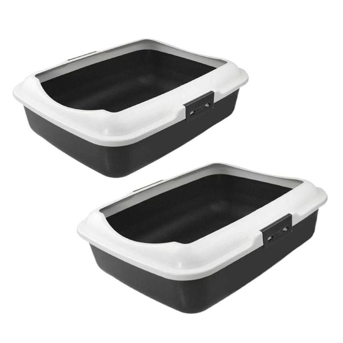 2 X New Rect Portable Cat Kitten Toilet Litter Box Tray