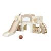 Keezi Kids Indoor Slide Playset With Climbing Ladder And Basketball Hoop