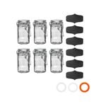 Argon Tableware Glass Jars with Clip Lid and Chalkboard Stickers - 70ml Set - 6pc