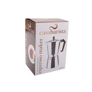 Casabarista Classic Aluminium 6 Cups Espresso Coffee Maker Moka Pot Silver