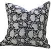 1x Kolka Black Floral Lounge Decorative Cushion Soft Cotton Cover - Black - Black | 50 cm x 50 cm | 100% cotton voile