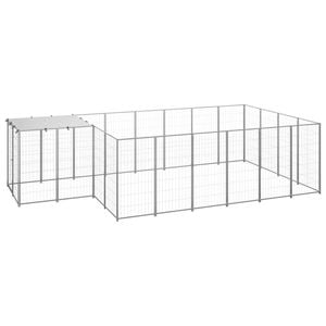 vidaXL Dog Kennel Silver 8.47 m² Steel
