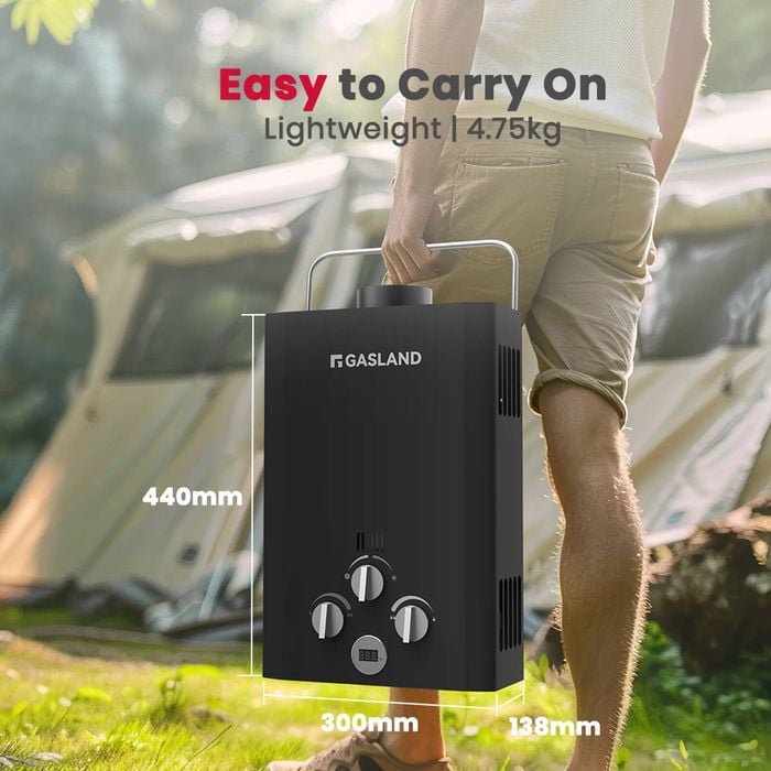 GASLAND 6L Black Tankless Gas Water Heater On-Demand Water System