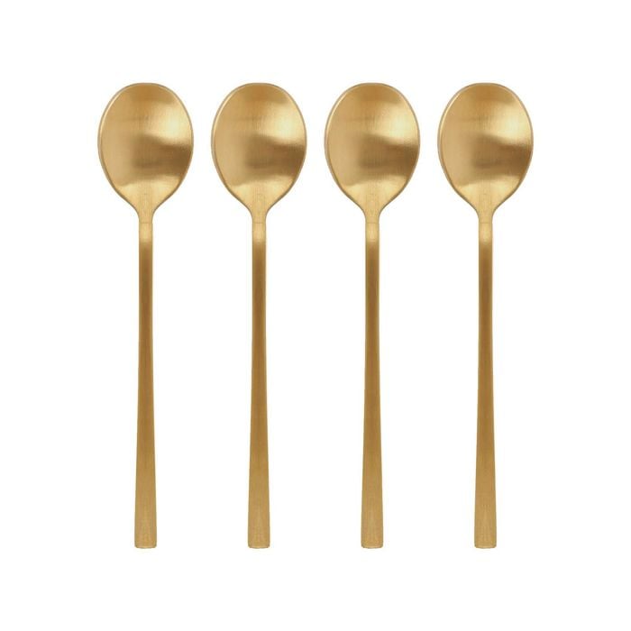 Argon Tableware Stainless Steel Teaspoons - 14.5cm - 4x Durable Rust Resistant Stainless Steel Dishwasher Safe Flatware Set
