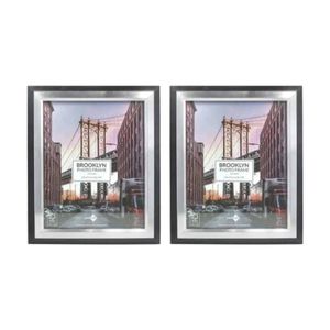 2x Unigift Brooklyn Elegant Modern Home or Office Frame Silver - 20x25cm/8x10
