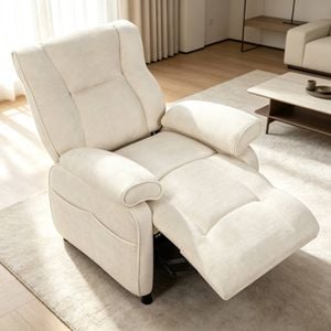Ufurniture Electric Recliner Chair Home Theater Armchair Recliner Sofa With Side Pocket Beige