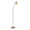 Telbix Marbell Contemporary Standing Floor Lamp Light Metal Glass Antique Brass Amber Gloss
