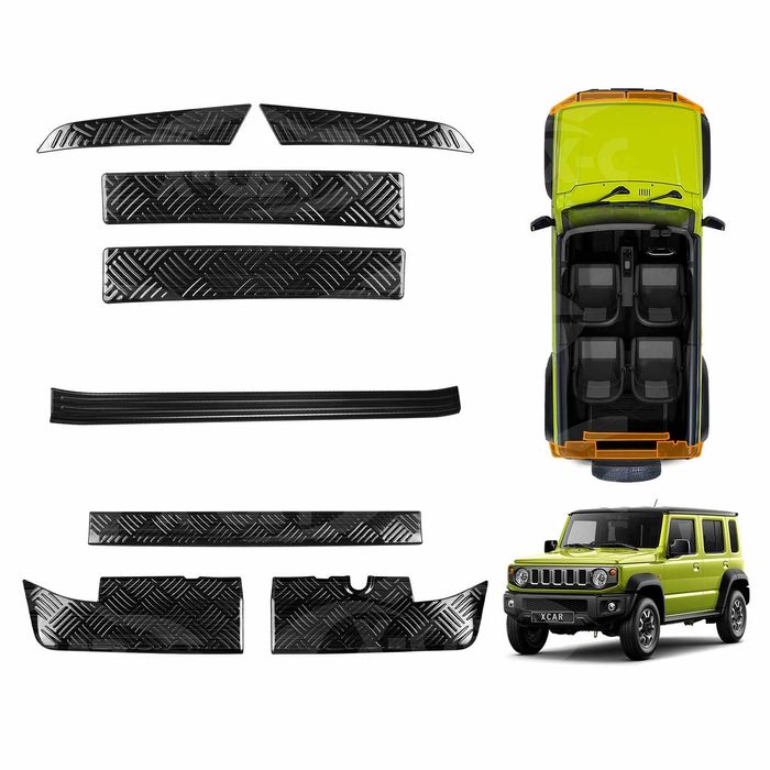 Bumper Guard Trim Set for Suzuki Jimny XL 5-Door 2023-Onwards Boot Sill Stainless Steel Panel