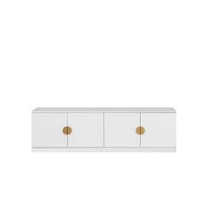 European Cabinetry Hampton Half Moon Brass Bucharest TV Unit White