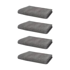 4PK Bambury Elvire 600gsm Soft Absorbent Cotton Hand Towel 40x60cm Grey