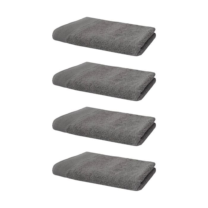 4PK Bambury Elvire 600gsm Soft Absorbent Cotton Hand Towel 40x60cm Grey