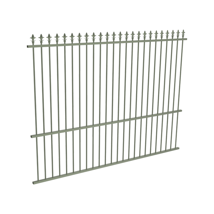 ProtectorAl 2400 x 1800mm Pale Eucalypt Aluminium Spear Top Pool Fence Panel With Mid Rail