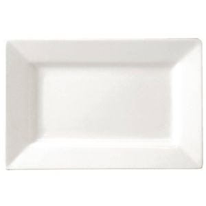 Olympia Rectangular Plates Lumina Wide Rim White 200x130mm 6 Pack Commercial Tableware