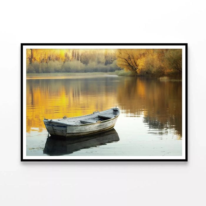 Boat, Lake & Trees  Print 100% Australian Made 90x60cm  (Poster)