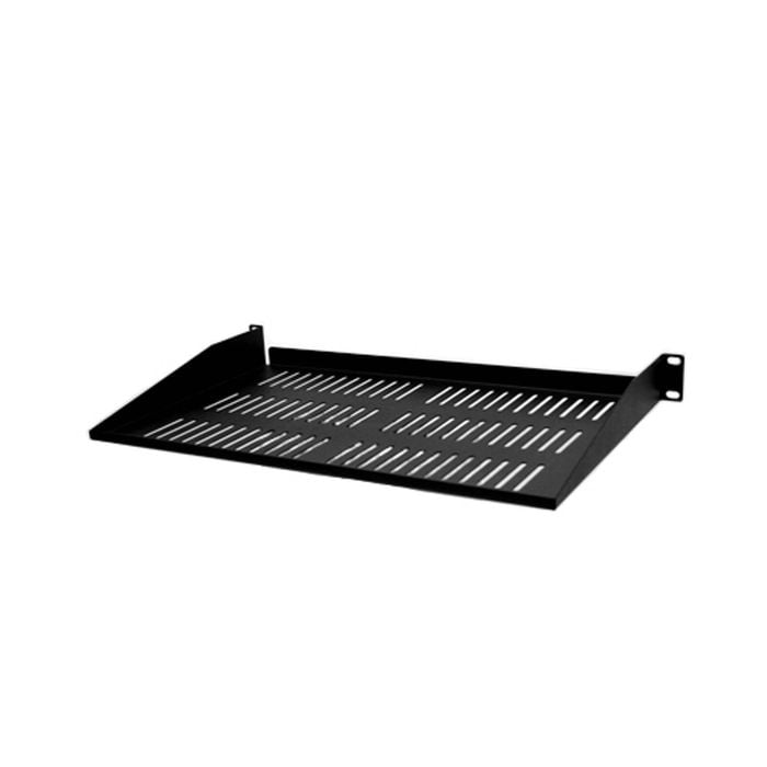 1U 1RU 19in x 267mm (10.5in) Vented Steel Cantilever Shelf for Rack System Black