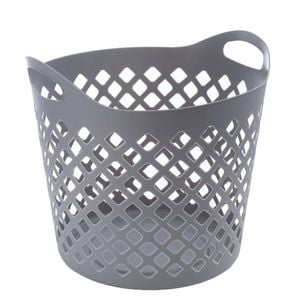 Ezystorage 37.5L Grey Flexi Diamond Round Laundry Basket