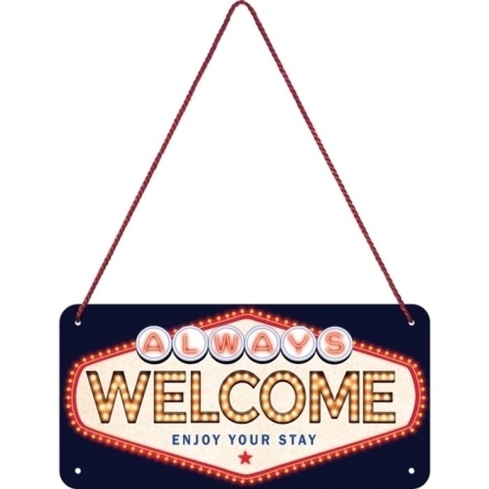 Nostalgic Art Metal 10x20cm Wall Hanging Sign Always Welcome Home/Office Decor