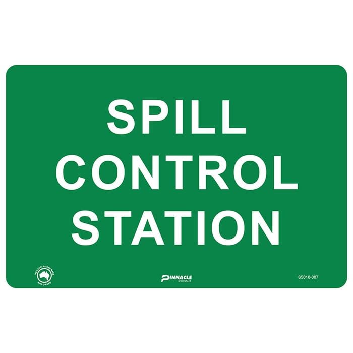 Pinnacle 300 x 200mm Poly Spill Control Station Sign
