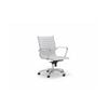 Olg Metro Mid Back Executive Chair Fixed Arms Polished Base White Vinyl