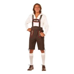 Beer Man Halloween Costume for Adults Official Rubies Oktoberfest Lederhosen Outfit Brown Colour, Standard