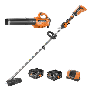 AEG 18V Brushless Line Trimmer and FUSION Blower 2x4.0Ah Kit