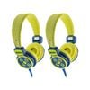 2PK Moki Kid Safe Volume Limited Headphones 3y+ Yellow & Blue
