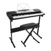 Alpha 61 Keys Electronic Piano Keyboard w/ Stand Stool Silver