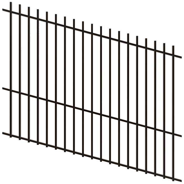 ProtectorAl 1201 - 2400 x 1800mm Black Raked 16-30º Batten Pool Fence Panel