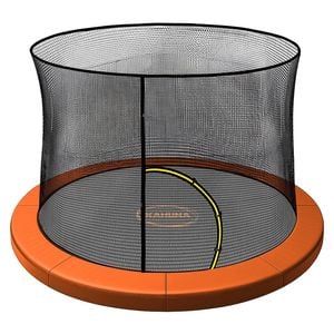 Kahuna 12ft Trampoline Pad And Net - Orange