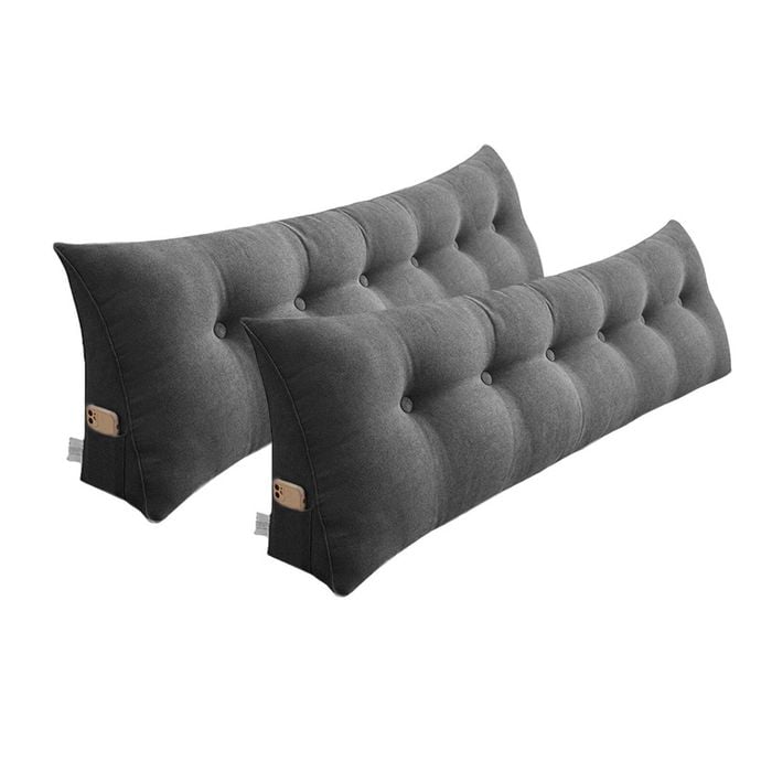 SOGA 2x 180cm Dark Grey Wedge Pillows