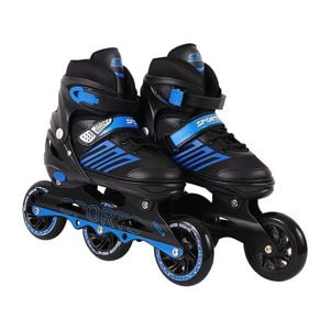 Veera 748 Adjustable Blue Inline Skates with 100 Mm Pu Wheel (Size-L) Unisex 39-43 Euro