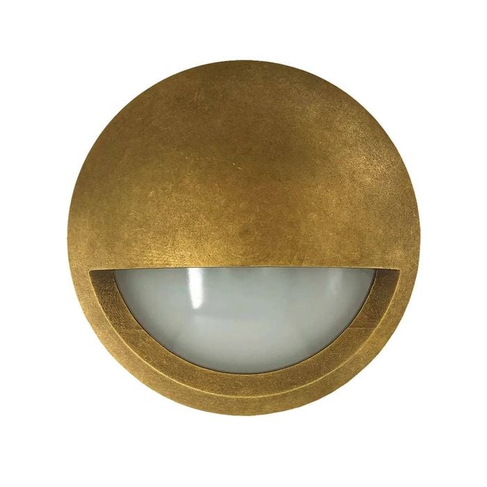 Cla Lighting Exterior Led Step Wall Light Ip65 Antique Brass 240v Eyelid