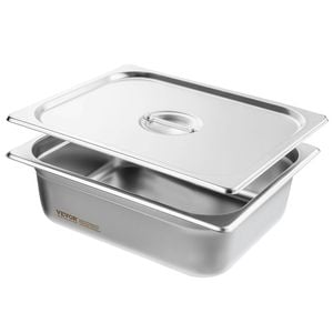 Vevor 8 Pack Hotel Pans with 1/2 Size Anti-Jam Steam Pan for Industrial and Scientific