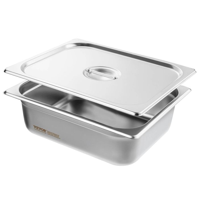 Vevor 8 Pack Hotel Pans with 1/2 Size Anti-Jam Steam Pan for Industrial and Scientific